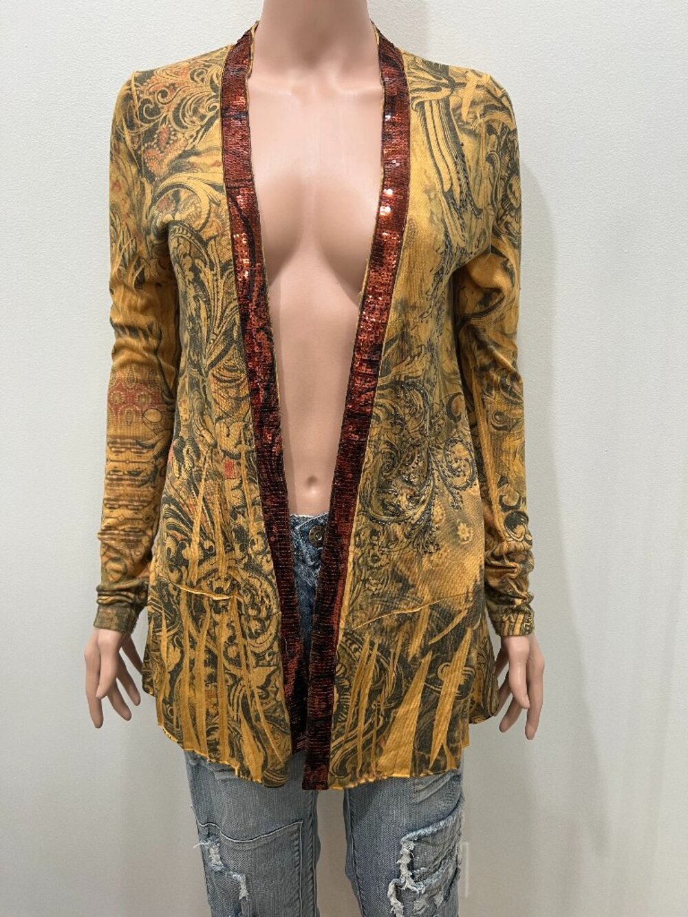 Y2K Daytrip cardigan with bronze sequins size S
